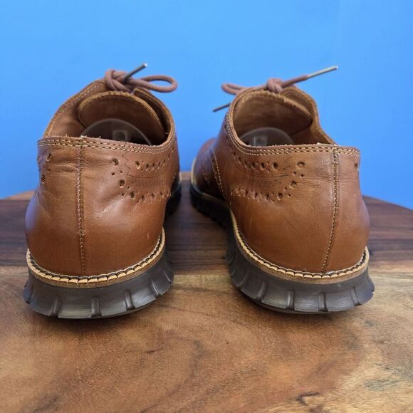 Cole Haan Zerogrand Wingtip Oxford British Tan Leather C29411 Men's 9M - Picture 7 of 12